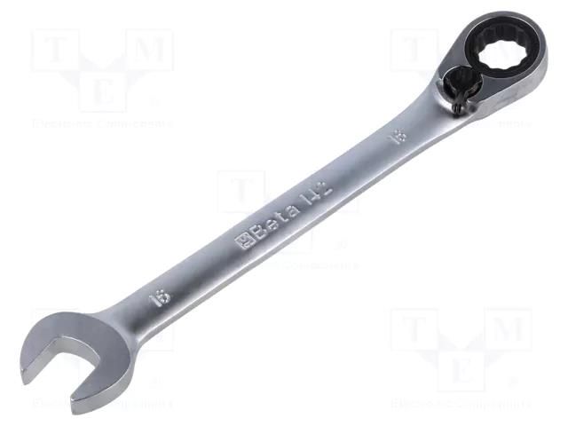 Wrench; combination spanner,with ratchet; 16mm BETA BE142/16