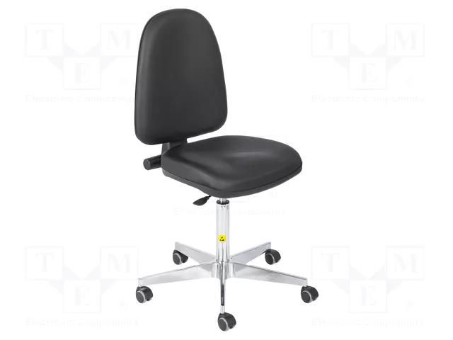 Cleanroom acces: chair; black; 460x430mm; 545÷730mm; 440x510mm RT WORK CLEANR-CHAIR-02
