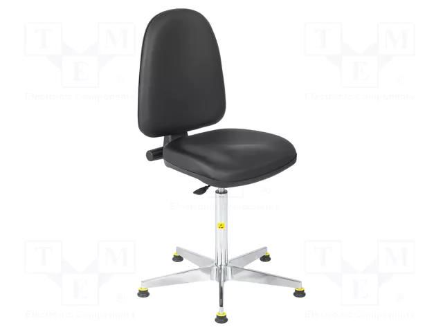 Cleanroom acces: chair; black; 460x430mm; 575÷830mm; 440x510mm RT WORK CLEANR-CHAIR-03