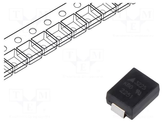 Varistor: ceramics; SMD; 3225; 60VAC; 85VDC; 2.2J; 400A; 100V; 250pF EPCOS B72650M0600K072