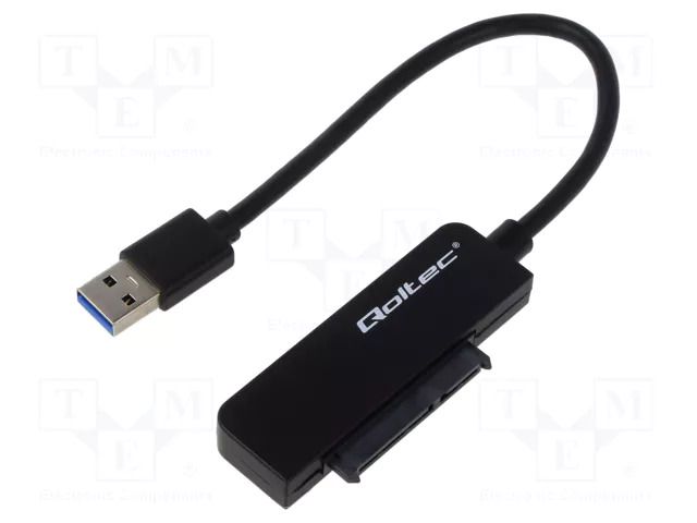 USB to SATA adapter; PnP; SATA 22pin female,USB A plug; 0.19m QOLTEC QOLTEC-52268