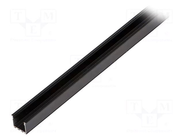 Profiles for LED modules; black; 1m; LOKOM; aluminium; anodized KLUŚ K-A05553A07-1M