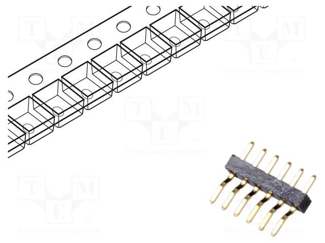 Connector: pin strips; pin header; male; PIN: 6; horizontal; 1mm GCT BC034-06-A-V-0150