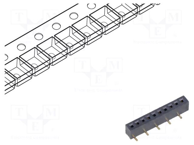 Connector: pin strips; socket; female; PIN: 8; SMT; vertical; 1mm GCT BC070-08-A-1-L-C
