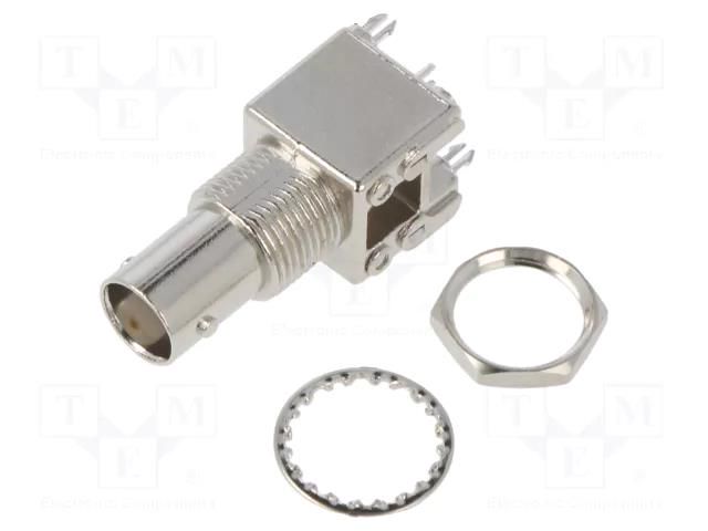 Connector: BNC; socket; female; straight; 50Ω; THT AMPHENOL RF B6251G3-NPP3G-50