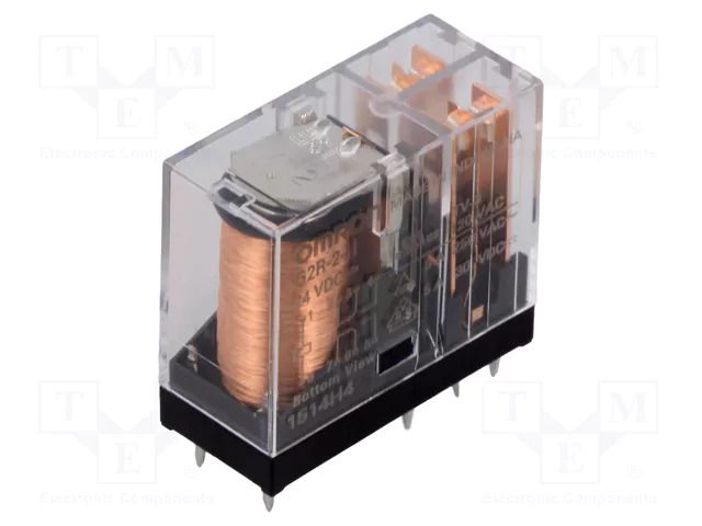 Relay: electromagnetic; DPDT; Ucoil: 24VDC; Icontacts max: 3A; G2R OMRON Electronic Components G2R-2-H-DC24