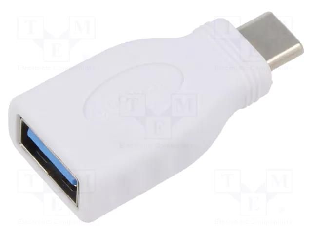 Adapter; OTG,USB 3.0; USB A socket,USB C plug; white Goobay OTG-USBA/C-WH