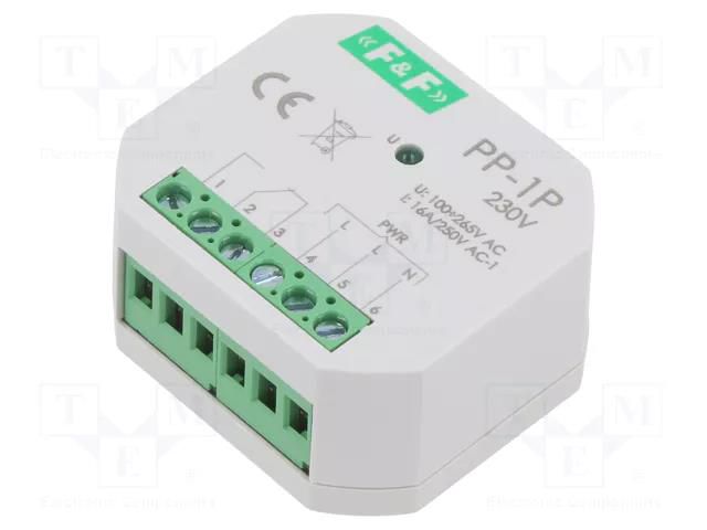 Relay: installation; in mounting box; 230VAC; SPDT; IP20; -25÷50°C F&F PP-1P-230V