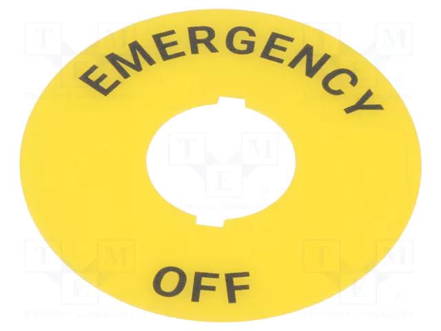 Description label; 22mm; SF2ER; Button marking: EMERGENCY,OFF AUTONICS SF2ER-B4