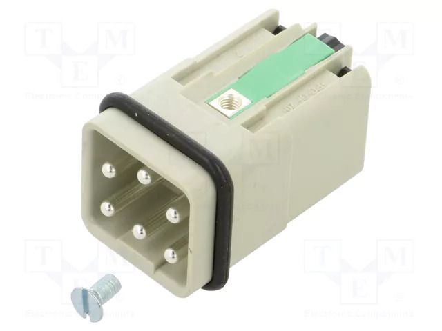 Connector: HDC; contact insert; male; 16A; 400V; Han Q; PIN: 6; 5+PE HARTING 09120052634