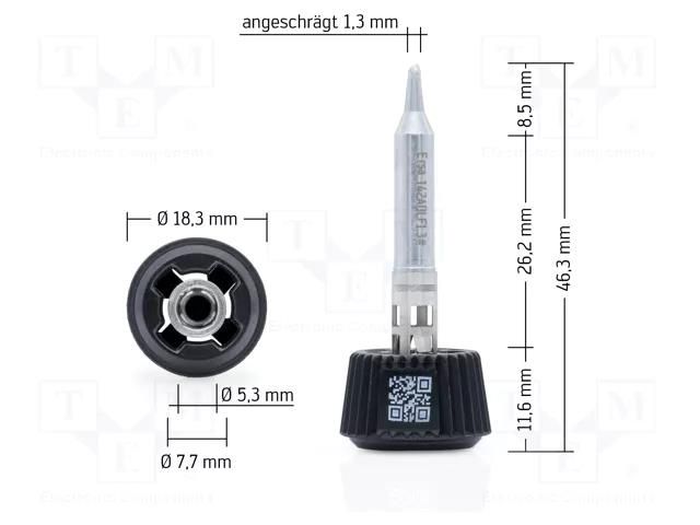 Tip; conical; 1.3mm; longlife; for soldering station ERSA ERSA-0142ADLF13