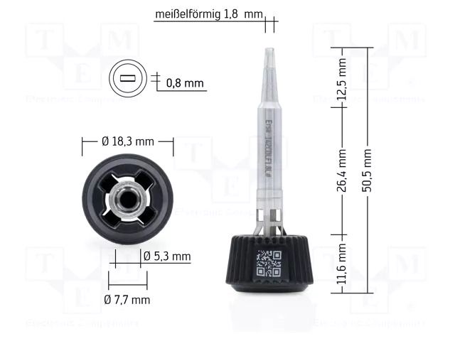 Tip; chisel; 1.8mm; longlife; for soldering station ERSA ERSA-0142CDLF18L