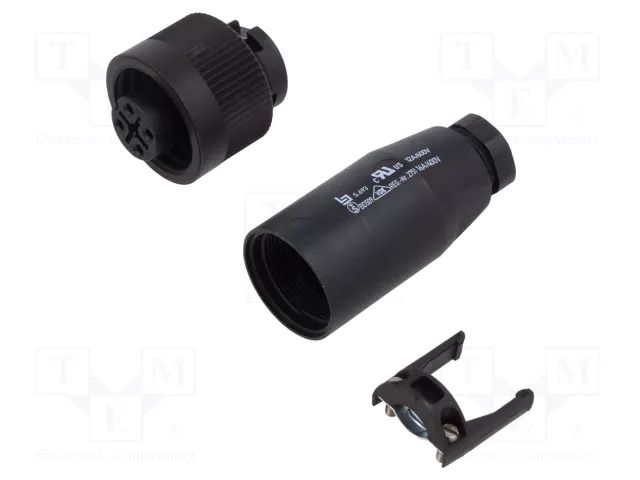 Connector: circular; 400V; 16A; PIN: 4; plug; female; screw terminal BINDER 99-4222-00-04