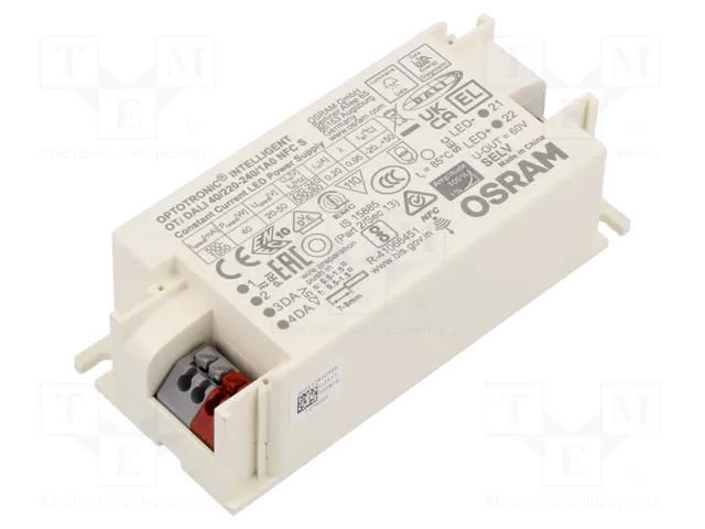 Power supply: switching; LED; 40W; 20÷50VDC; 500mA÷1.05A; IP20 ams OSRAM 4062172110105