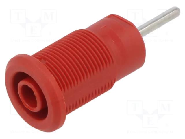 Connector: 4mm banana; socket; 24A; 1kV; red; nickel plated STÄUBLI BI-SLB4-R/N-22