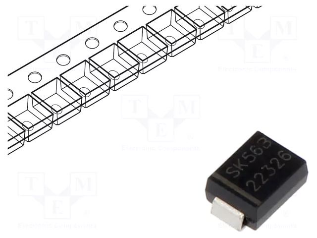 Diode: Schottky rectifying; SMB; SMD; 60V; 5A; reel,tape SMC DIODE SOLUTIONS SK56BTR-SMC