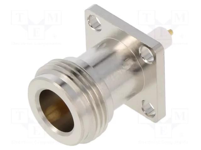 Connector: N; socket; female; straight; 50Ω; soldering; PTFE AMPHENOL RF N6551E1-NT3G-50