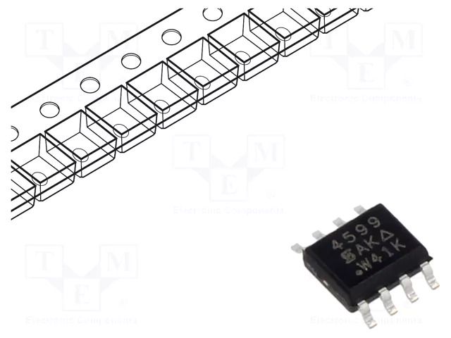 Transistor: N/P-MOSFET; TrenchFET®; unipolar; 40/-40V; 6.8/-5.8A VISHAY SI4599DY-T1-GE3
