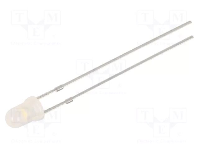 LED; white warm; 3mm; 750÷1120mcd; 40°; Front: convex; 2.9÷3.4VDC OPTOSUPPLY OSM5YK3M42A