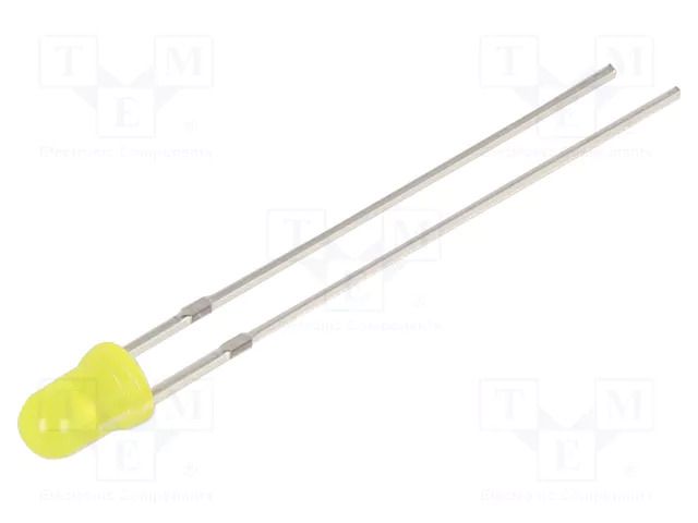 LED; yellow; 3mm; 220÷330mcd; 40°; Front: convex; 2.1÷2.6VDC; 78mW OPTOSUPPLY OSY5JA3M44A