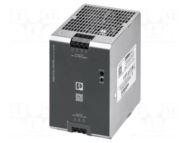 Power supply: switching; for DIN rail; 480W; 24VDC; 0÷20A; IP20 PHOENIX CONTACT PS-EE-2G/480W/24V