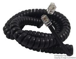 PATCH LEAD, COILED, 4WAY, BLACK CHP