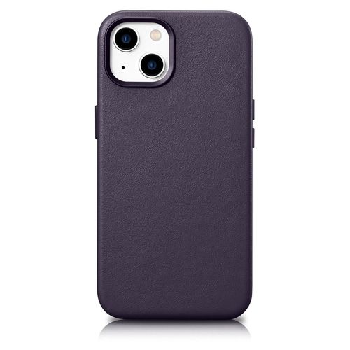 iCarer Case Leather Cover Case for iPhone 14 Plus Dark Purple (MagSafe Compatible), iCarer 6975092685326 6975092685326