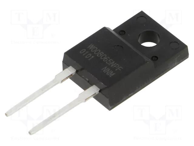 Diode: Schottky rectifying; SiC; THT; 650V; 8A; TO220FP-2; Ir: 1.2uA WAYON WSRSIC008065NPF