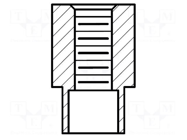 Screwed spacer sleeve; Int.thread: UNC6-32; cylindrical; brass KEYSTONE KEYS1560C