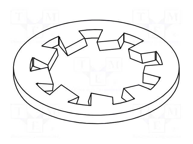 Washer; internally serrated; M5; D=10.2mm; h=0.51mm KEYSTONE KEYS11362-5