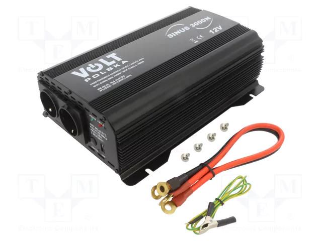 Converter: DC/AC; 1500W; Uout: 230VAC; 11÷15VDC; Ppeak: 3000W; 12V VOLT POLSKA SINUS-3000-12V