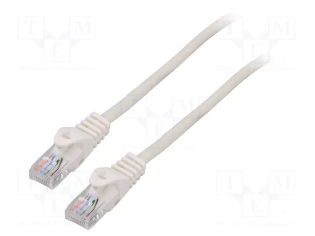 Patch cord; U/UTP; Cat: 5e; RJ45 plug,both sides; stranded; CCA LANBERG PCU5-10CC-0025-W