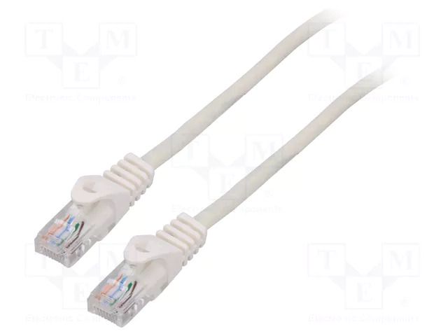 Patch cord; U/UTP; Cat: 5e; RJ45 plug,both sides; stranded; CCA LANBERG PCU5-10CC-3000-W