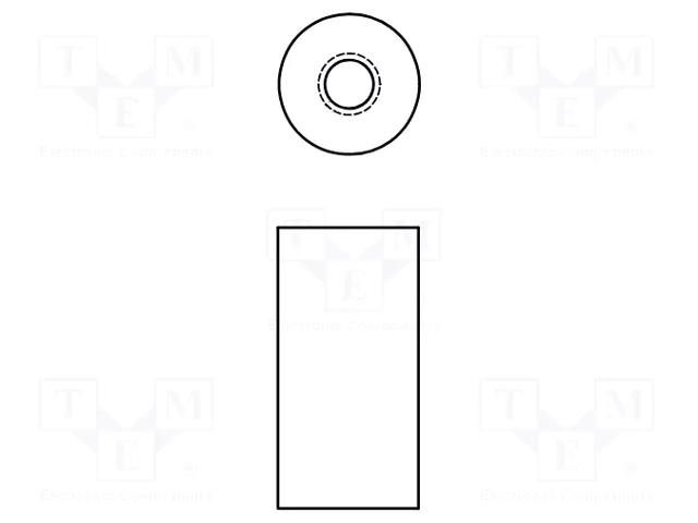 Screwed spacer sleeve; 19.1mm; Int.thread: UNC8-32; cylindrical KEYSTONE KEYS2315D