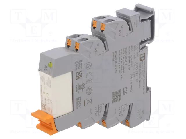 Relay: interface; DPDT; Ucoil: 24VDC; 6A; 6A/250VAC; 6A/30VDC; IP20 PHOENIX CONTACT PLC-RPT-24DC/21-21