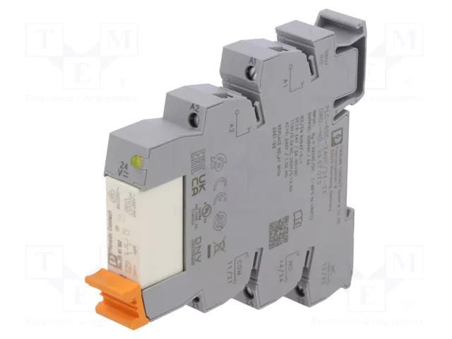 Relay: interface; DPDT; Ucoil: 24VAC,24VDC; 6A; 3A/250VAC; 2A/24VDC PHOENIX CONTACT PLC-RSC-24UC/21-21