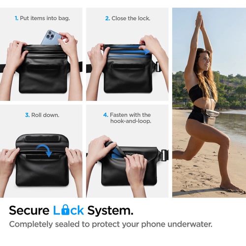 Spigen Aqua Shield A620 Waterproof Hip Bag IPX8 - Black 2 pcs., Spigen 8809811860849 8809811860849