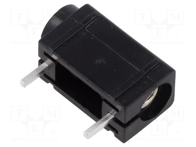 Connector: 4mm banana; socket; 24A; 24mm; black; silver plated MUELLER ELECTRIC BU-164-0