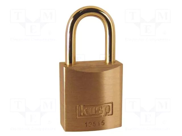 Padlock; shackle; brass; Protection: low (level 1); A: 15mm; B: 12mm KASP KA-K12515A1