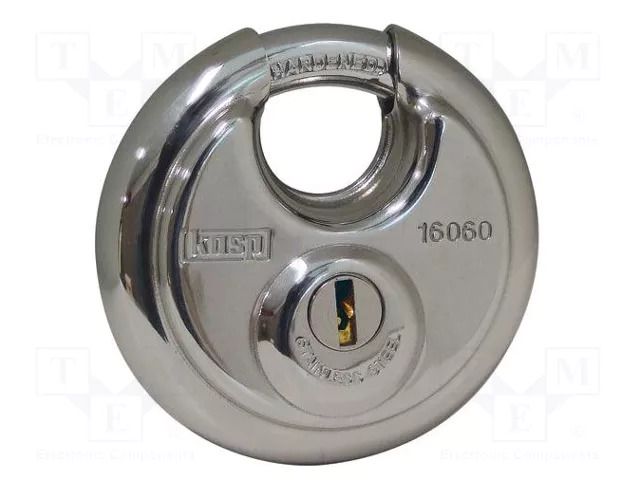 Padlock; round,shackle; stainless steel; A: 60mm; B: 13mm; C: 8mm KASP KA-K16060D