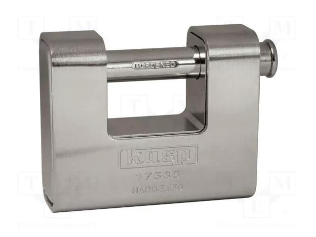 Padlock; mandrel; steel; Protection: high (level 11); A: 80mm KASP KA-K17580A1