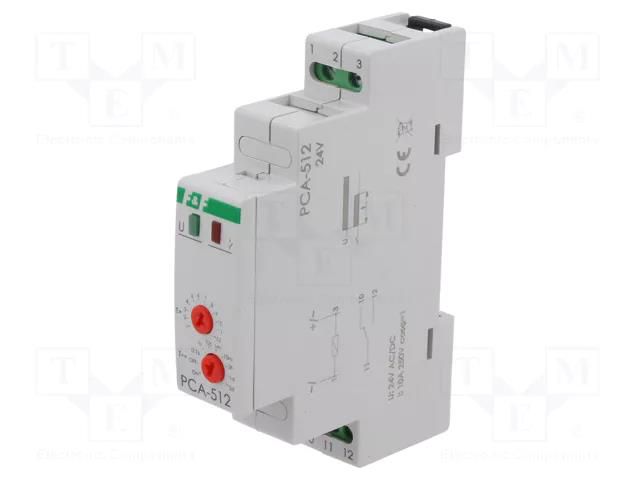 Timer; 0,1s÷24days; SPDT; 10A; 24VAC; 24VDC; for DIN rail mounting F&F PCA-512-24V