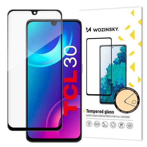 Wozinsky super durable Full Glue tempered glass full screen with Case Friendly TCL 30 black frame, Wozinsky 5907769309670 5907769309670