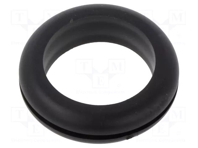 Grommet; Ømount.hole: 25.5mm; Øhole: 22mm; black; 0÷80°C; PVC ESSENTRA ESS-10070871