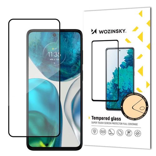 Wozinsky Super Durable Full Glue Full Screen Tempered Glass with Frame Case Friendly Motorola Moto G52 Black, Wozinsky 5907769309571 5907769309571