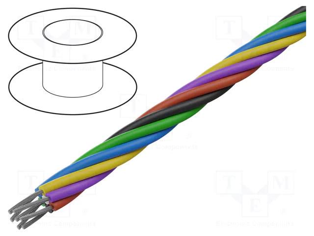 Wire; 8x26AWG; unshielded; 600V; 152m; Cu; stranded; 500ft AGILINK MICROWIRES TWJ-2619.08-B