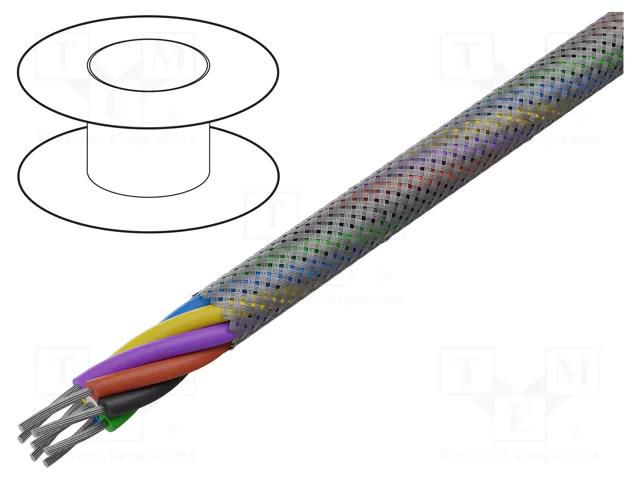 Wire; 8x26AWG; shielded,silver plated copper braid; 600V; 305m AGILINK MICROWIRES BTA-2619.08-C