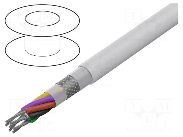 Wire; 7x30AWG; shielded,silver plated copper braid; white; 600V AGILINK MICROWIRES TES-3019.07-A