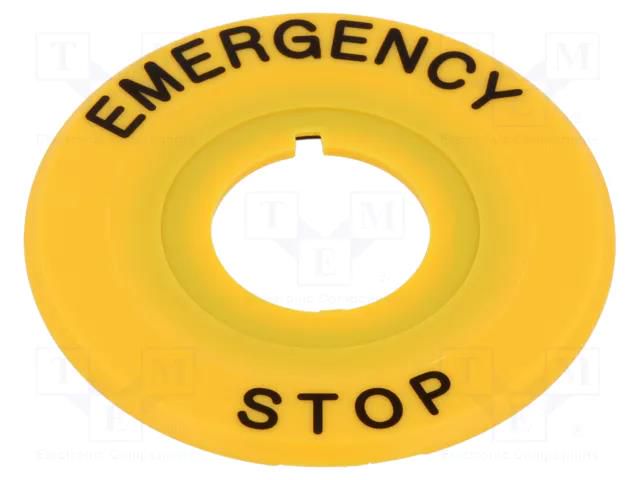 Warning plate; 16mm; Ømount.hole: 16mm; Ø: 44mm IDEC HAAV-27