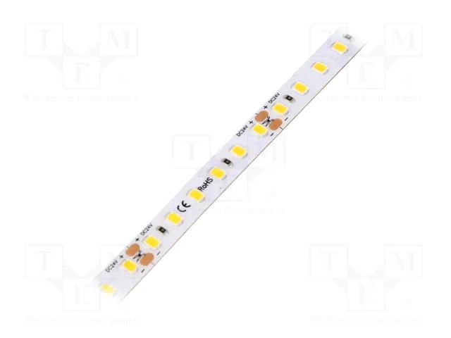 LED tape; white warm; 2835; LED/m: 120; 8mm; IP64; 120°; 9.6W/m POS HQS-96-120WWP-24